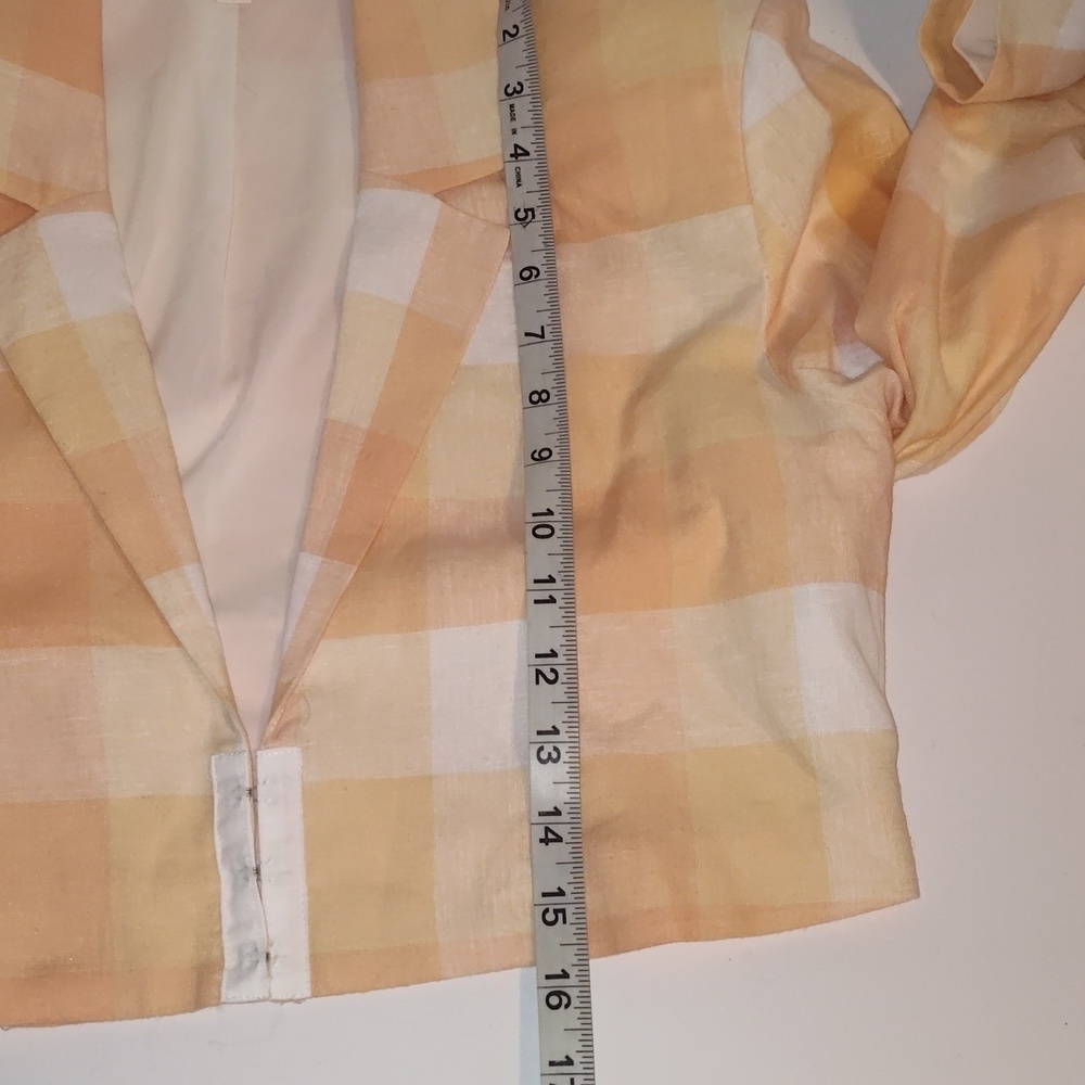 FOR Love And Lemons Size XSmall Womens Blazer Eugenie Linen-Blend Crop Orange - Picture 7 of 8
